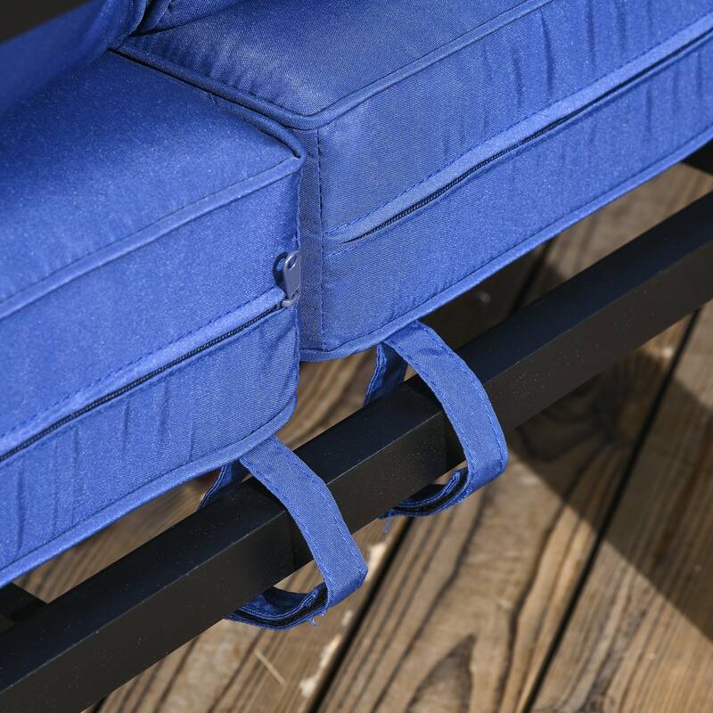 Outsunny 69" Modern Patio Furniture with Thick Padded Cushions, 3 Seater Aluminum Outdoor Sofa with Wide Armrests, Garden