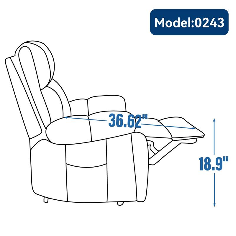 Heat Massage Dual Motor Infinite Position Large Electric Power Lift Recliners with Hidden Cup Holders,Power-Remote,Medium-firm
