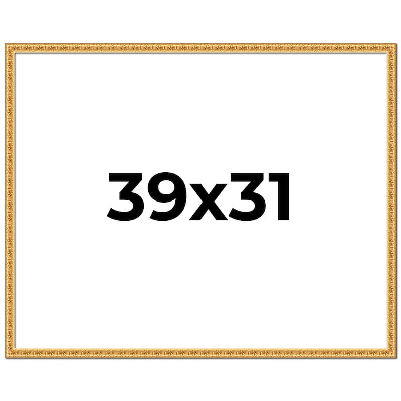 39x31 Frame Gold Real Wood Picture Frame Width 1 inches | Interior
