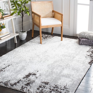 SAFAVIEH Berber Shag Anneli Modern 1.25-inch Thick Rug - Light Grey/Dark Grey [5'5" x 7'7"] - 5'5" x 7'7"