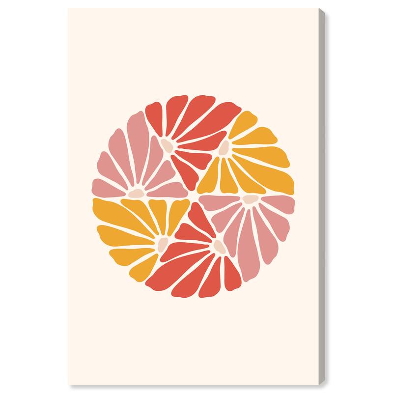 Wynwood Studio Canvas Floral and Botanical Floral Cake Orange and Dark Orange Modern & Contemporary Wall Art Canvas Print