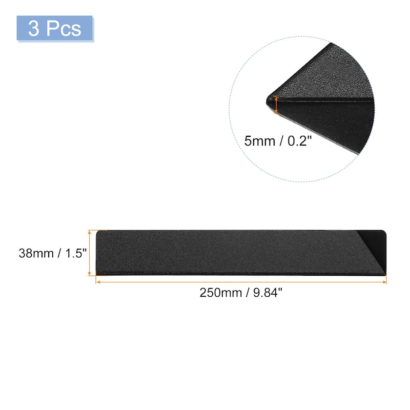 3Pcs Knife Edge Guards ABS Knife Cover Sleeves Knife Blade Protector - Black - 9.8"x1.5"
