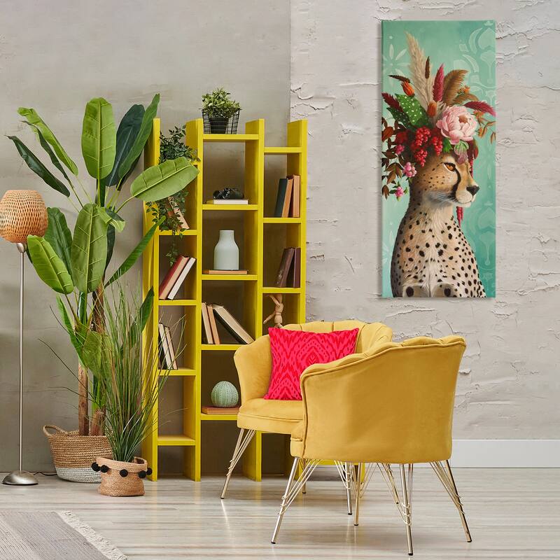 Stupell Elegant Leopard with Flower Arrangement Canvas Wall Art Design By Heather Gauthier