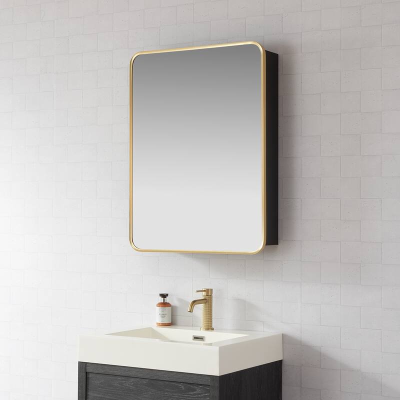 Talayuela Rectangular Aluminum Framed Medicine Cabinet with Mirror