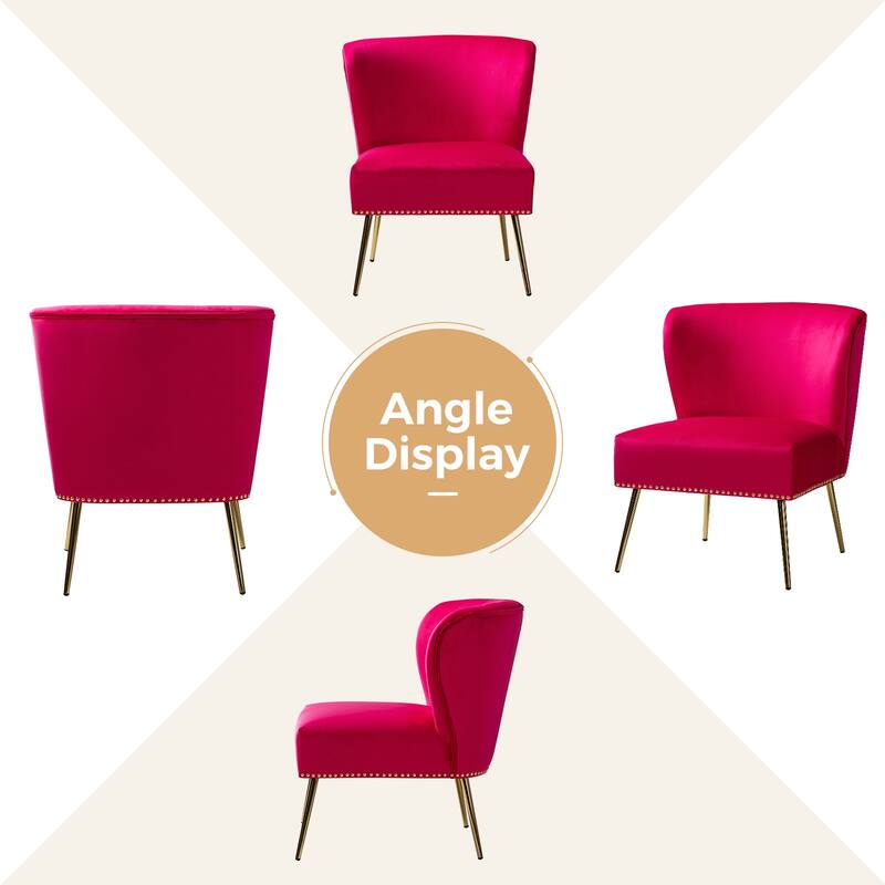 Celtia Modern Velvet Accent Side Chair with Nailhead Trim by HULALA HOME