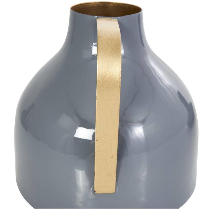 Metal Abstract Enameled Decorative Vase with Varying Shapes - Set of 3 Yellow or Blue - CosmoLiving by Cosmopolitan