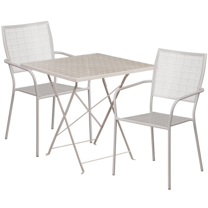 28-inch Square 3-piece Indoor/ Outdoor Folding Table and Chairs Set