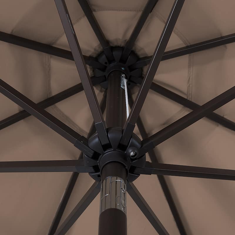 Lopes 9-foot Patio Umbrella with Bronze Finish Base Weight Stand Included