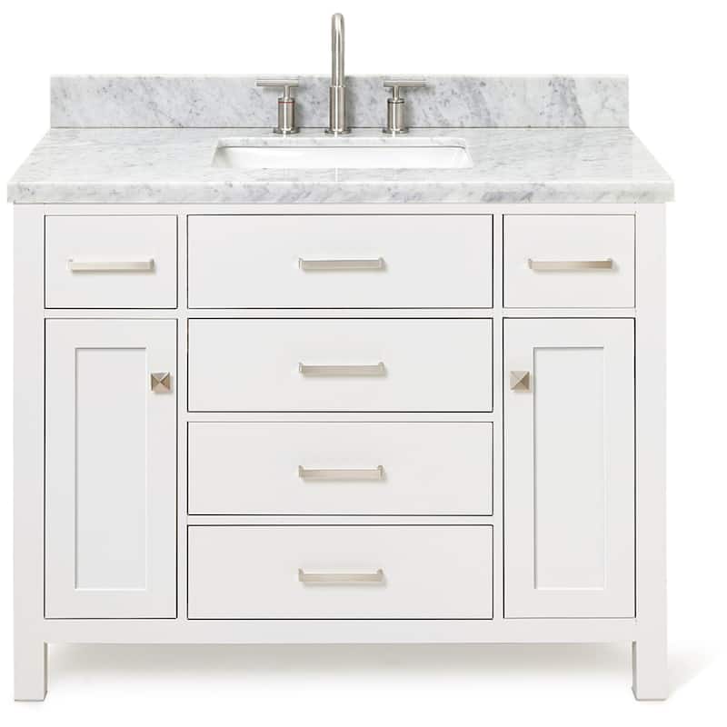 Ariel H043SCWRVO Bristol 43" Free Standing Single Rectangular Basin - White - Colored
