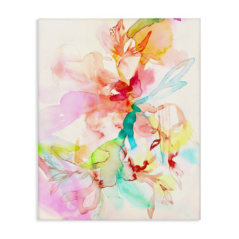 Stupell Abstract Watercolor Island Flowers Canvas Wall Art Design By Gemma Bardot - 16 x 20