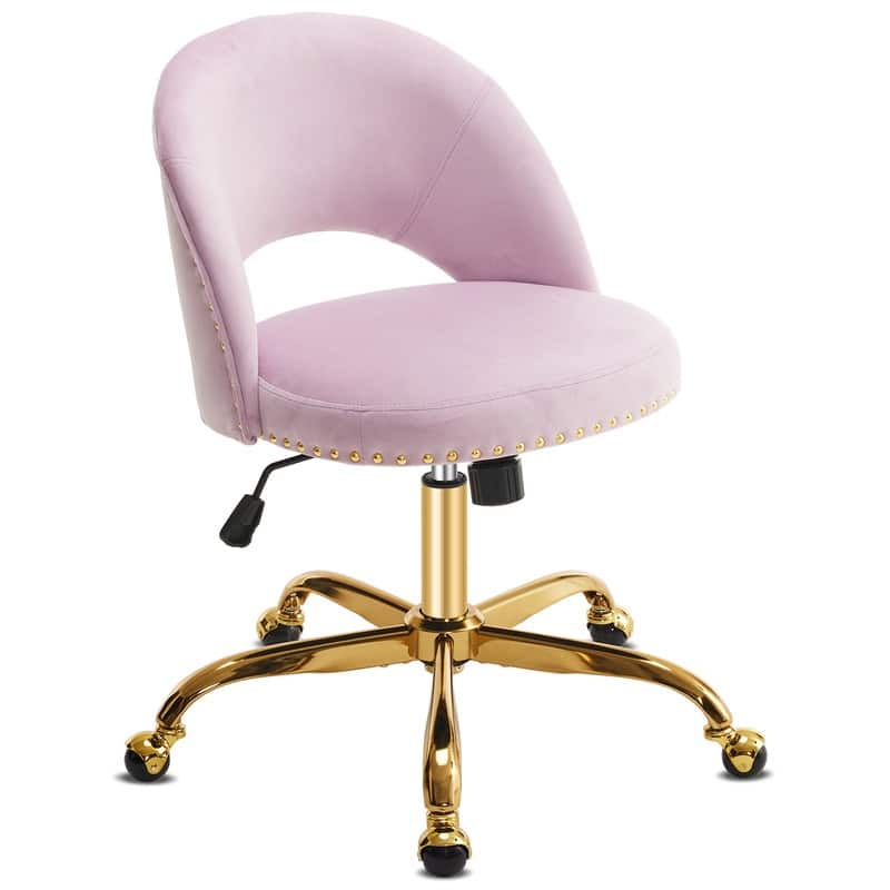 Office Chair Velvet Desk Chair Swivel Armchair Cute Modern Fabric Home Office Desk Chairs with Wheels
