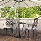 preview thumbnail 4 of 20, Nuu Garden Outdoor 3-Piece Cast Aluminum Patio Set with Cushions and Umbrella Hole