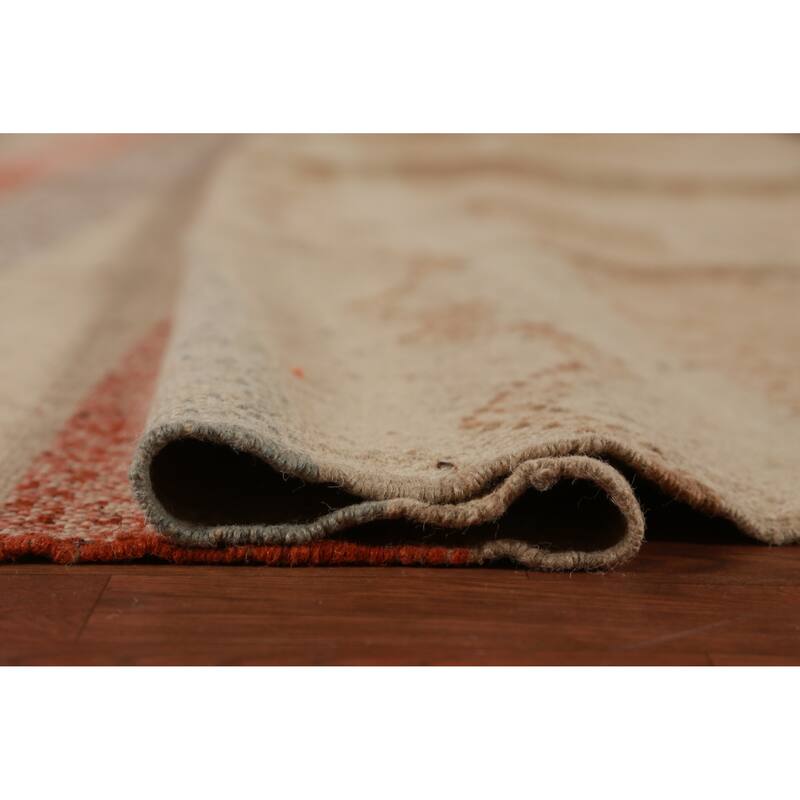 Hand Woven Oriental 100% Jute Carpet Southwestern Modern Beige & Ivories Kilim Area Rug - 12' 6'' X 10' 11''