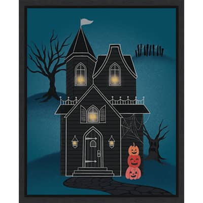 Hometown Halloween II by Softshell Studio Framed Canvas Wall Art Print
