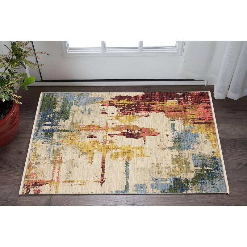 HomeRootsAbstract Modern Rectangle Area Rug - 60.24' X '39.37' X '0.32