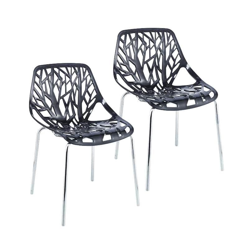 Porthos Home Paola Dining Chairs Set Of 2, Plastic Back, Iron Legs