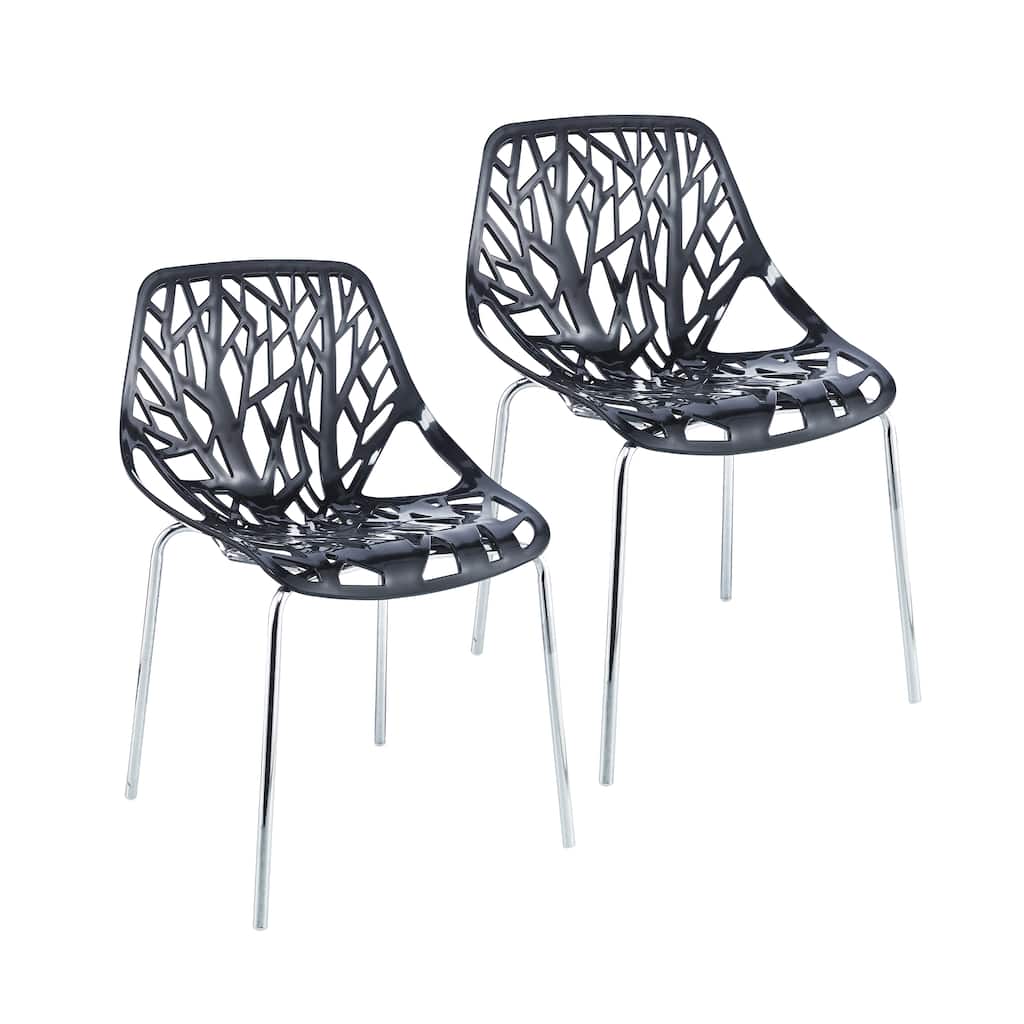 Porthos Home Paola Dining Chairs Set Of 2, Plastic Back, Iron Legs