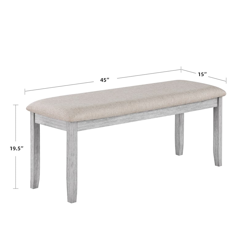 Minimalist 6-Piece Oak 60" Length Dining Set(1 Dining Table+4 Upholstered Chairs+1 Bench)