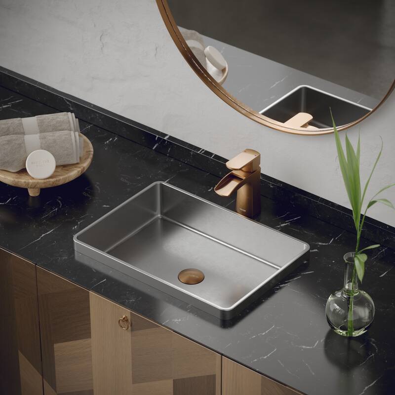 Karran Cinox Stainless Steel Rectangular Drop In Sink