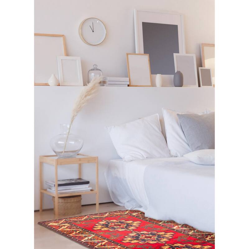 ECARPETGALLERY Hand-knotted Teimani Red Wool Rug - 3'10 x 6'6