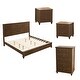 preview thumbnail 13 of 31, 4-Piece Bedroom set with Wooden Bed 2 Nightstands and 5 Drawer Dresser