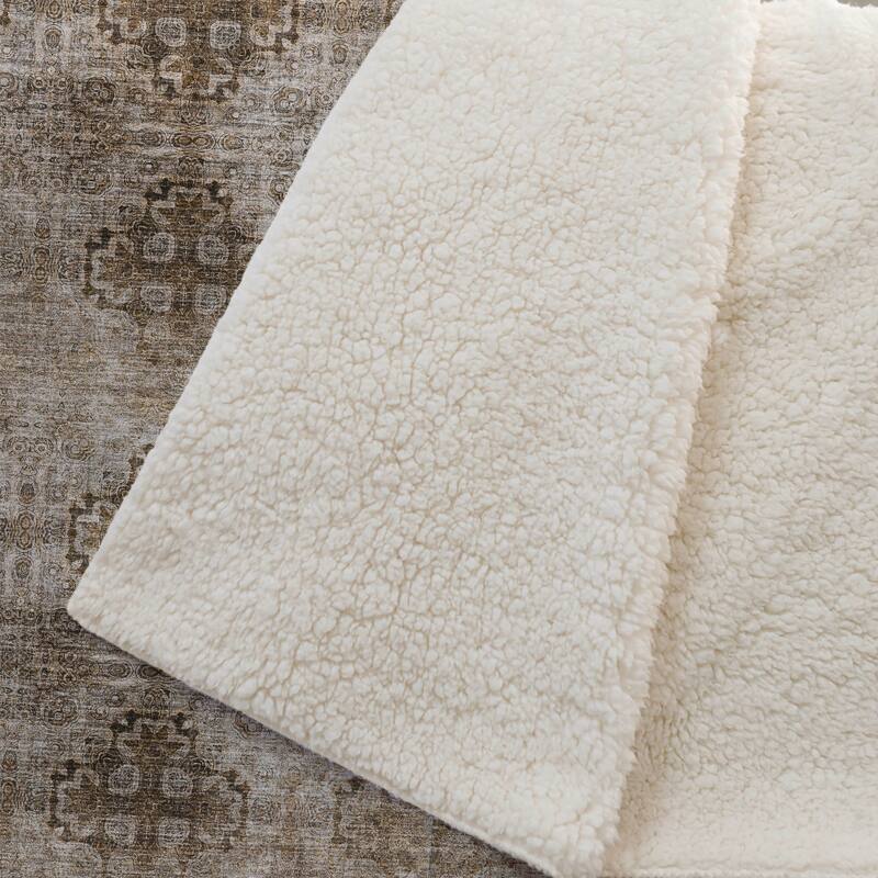 Premium Machine Washable Boho Imprints Sherpa Throw Blanket