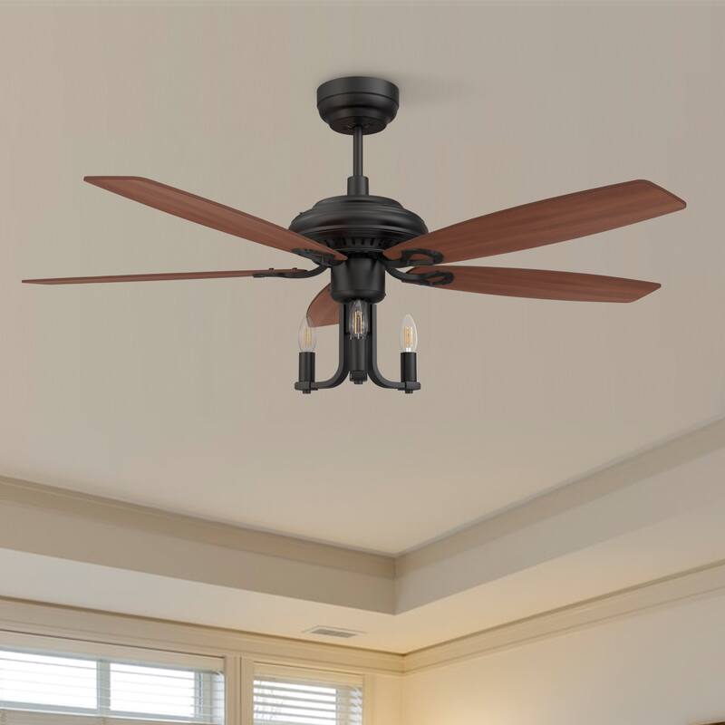 Denver 52inch Indoor Ceiling Fan with Remote, Light Kit Included