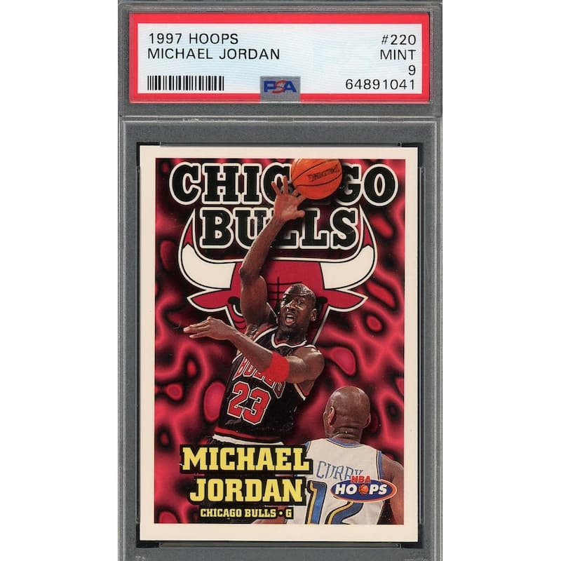 Michael Jordan 1997 Hoops Basketball Card #220 Graded PSA 9 - 8'6" x 11'6"