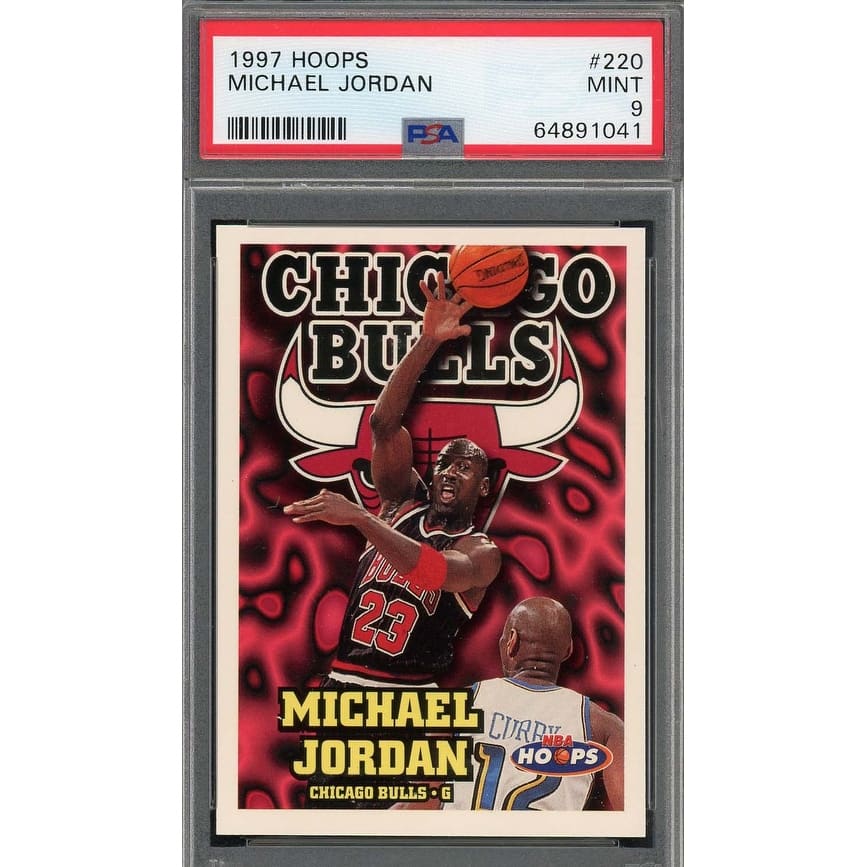 Michael Jordan 1997 Hoops Basketball Card #220 Graded PSA 9 - 8'6" x 11'6"