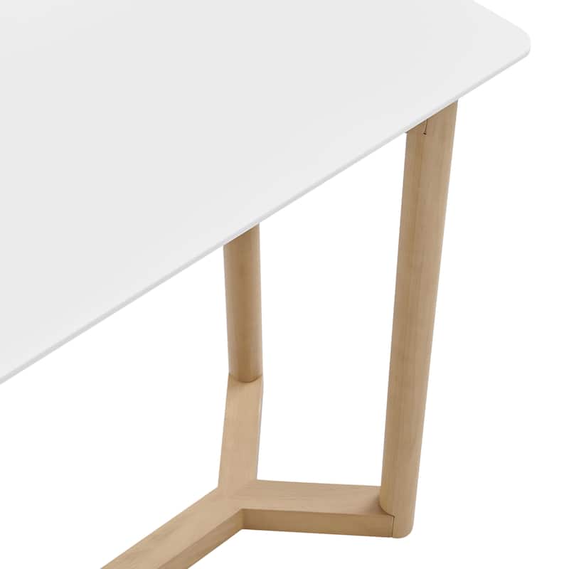 HomeRoots 47" Natural And White Solid Wood Sled Console Table - 47.00 in. x 30.00 in. x 15.50 in.