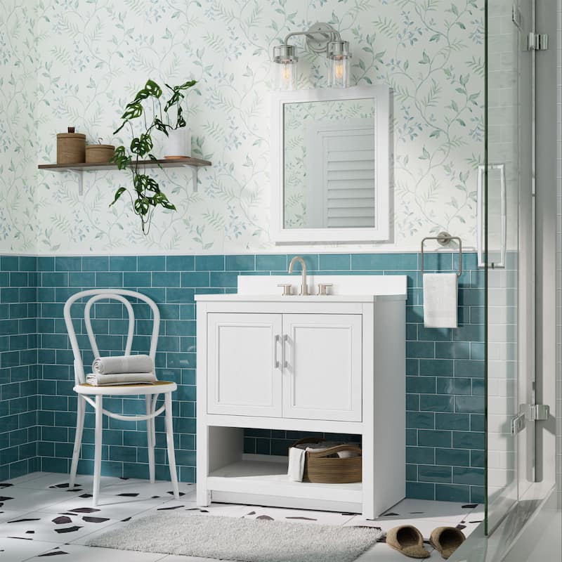 Blakely Vanity and Countertop with Mirror - 31" - White Ash