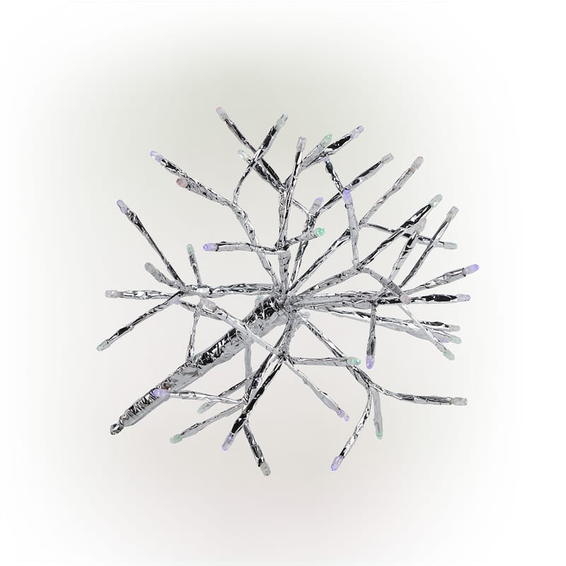 Alpine Corporation 10"H Indoor Christmas Snowflake Ornament with LED Lights