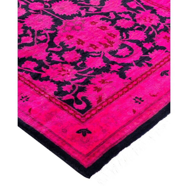 Overdyed One-of-a-Kind Hand-Knotted Area Rug - Pink - 2' 6" x 12' 8"