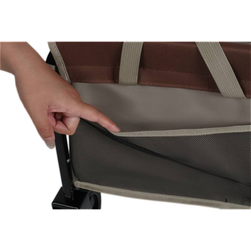 All-In-One Convertible Folding Camping Wagon Cart: Bench Seat, Storage Compartment & Included Dog Tether