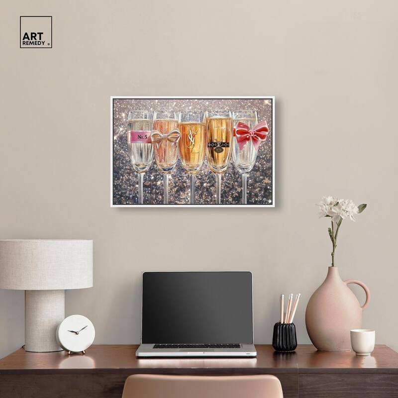 Champagne Glasses Glitz Canvas by Art Remedy