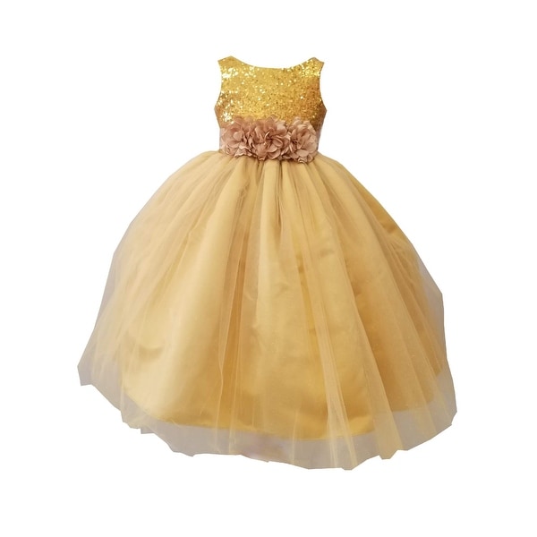sequin and tulle flower girl dress