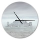 preview thumbnail 2 of 7, Designart 'Wooden Pier in Cloudy Mood' Oversized Landscapes Wall CLock 16 in. wide x 16 in. high