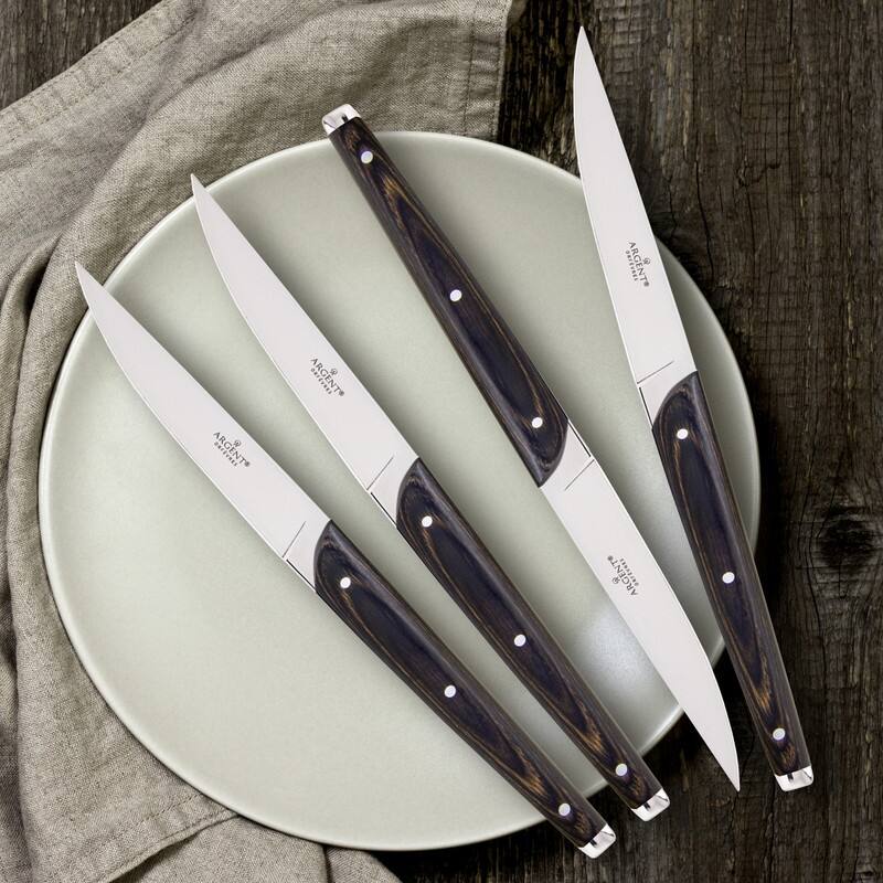 Argent Orfèvres™ Clevedon Pakkawood - 4 Piece Steak Knife Set, Forged, Triple Rivets