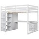 preview thumbnail 15 of 32, Full Size Loft Bed with Built-in Wardrobe, Desk, Storage Shelves and Drawers