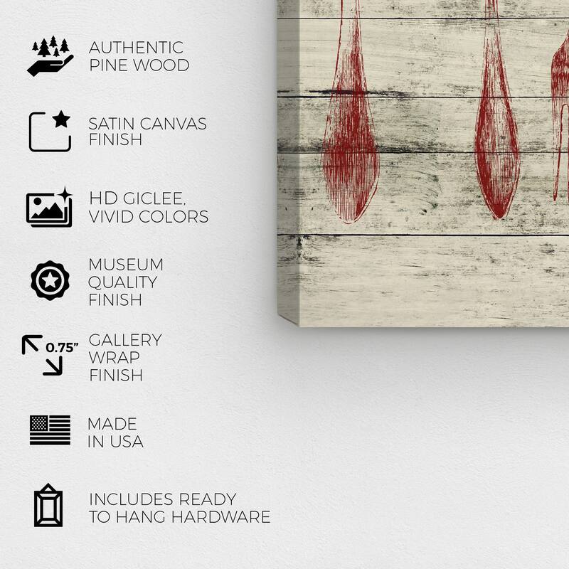 Wynwood Studio 'Silverware' Food and Cuisine Wall Art Canvas Print Cooking and Chef - Red, Brown
