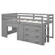 preview thumbnail 47 of 58, Versatility Twin Size Loft Bed Wooden Kids Bed with Cabinet,Three Storage Drawers,Guardrail and Shelf