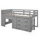 preview thumbnail 47 of 58, Versatility Twin Size Wood Loft Kids Bed with Cabinet,Drawers,Shelf
