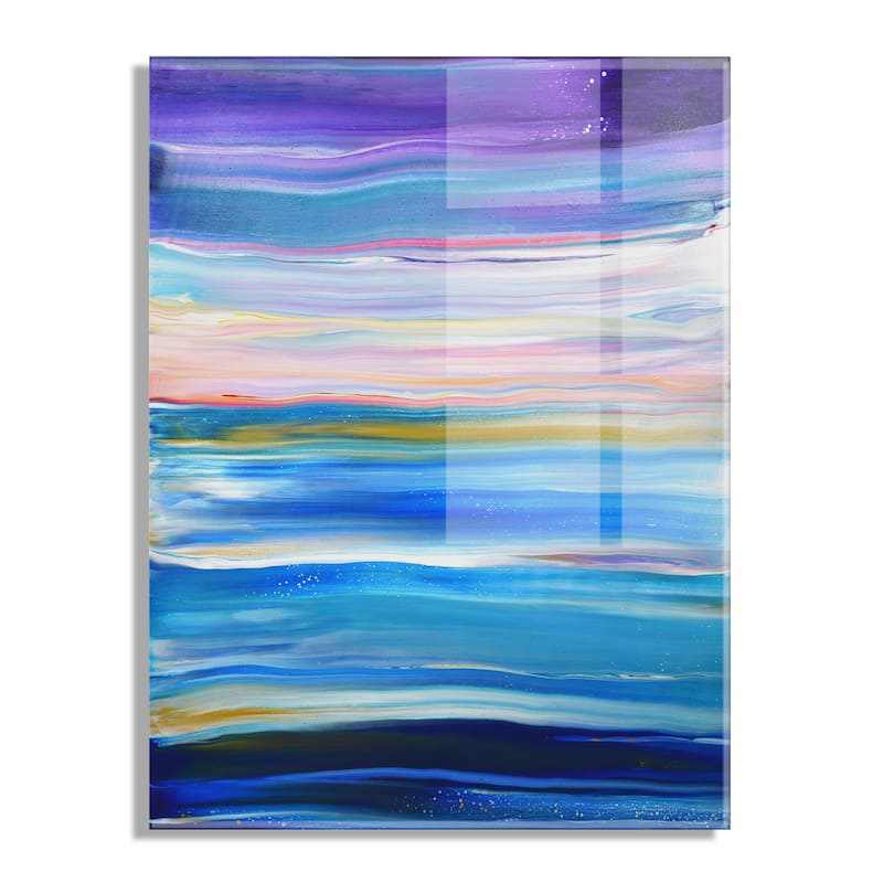 Kate and Laurel Seaside Serenity Floating Acrylic Art by Xizhou Xie