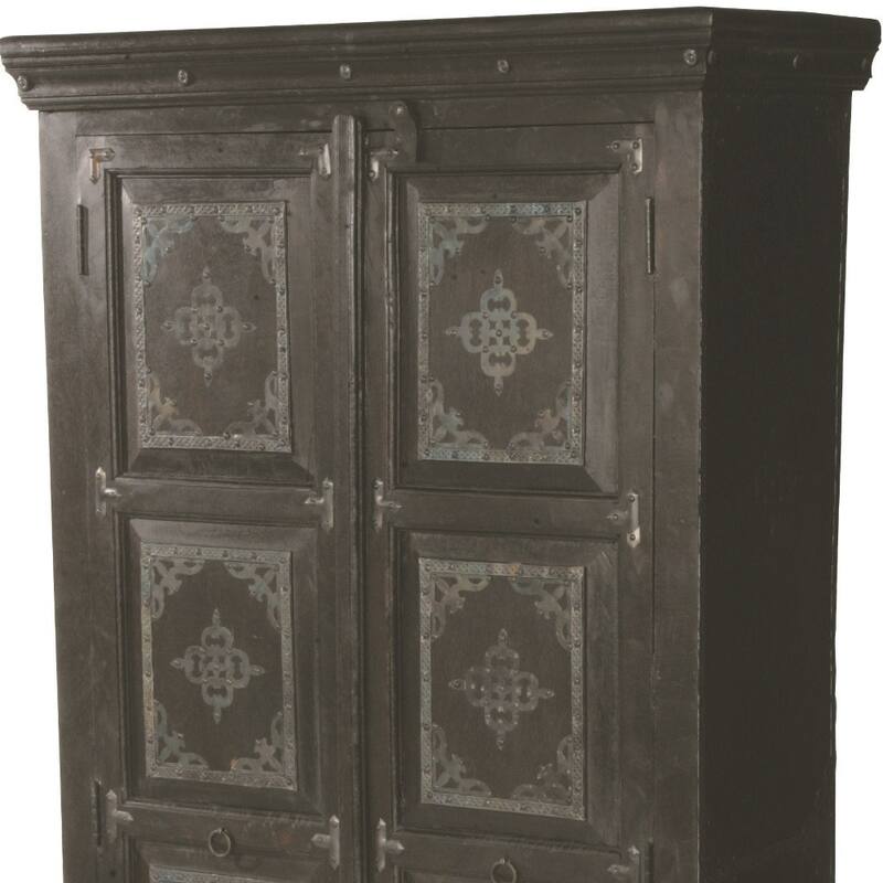 HomeRoots 72" Dark Brown Solid Wood Pantry Or Storage Closet - 36' X '72' X '16
