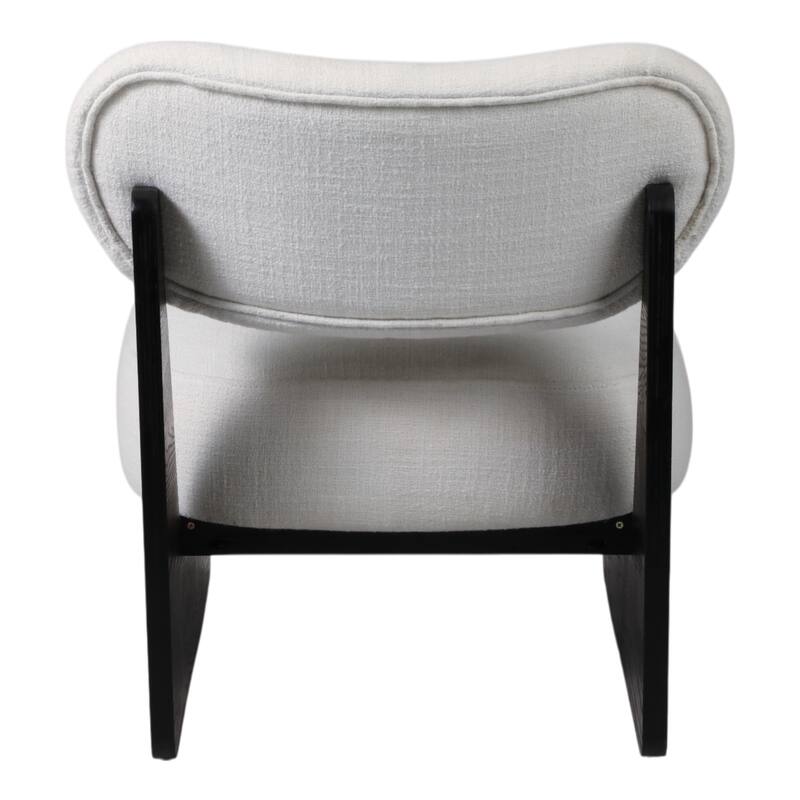 Wood and Non-Woven Fabric Curved Backrest Accent Chair - 29" White - 26.5" x 30.5" x 29"