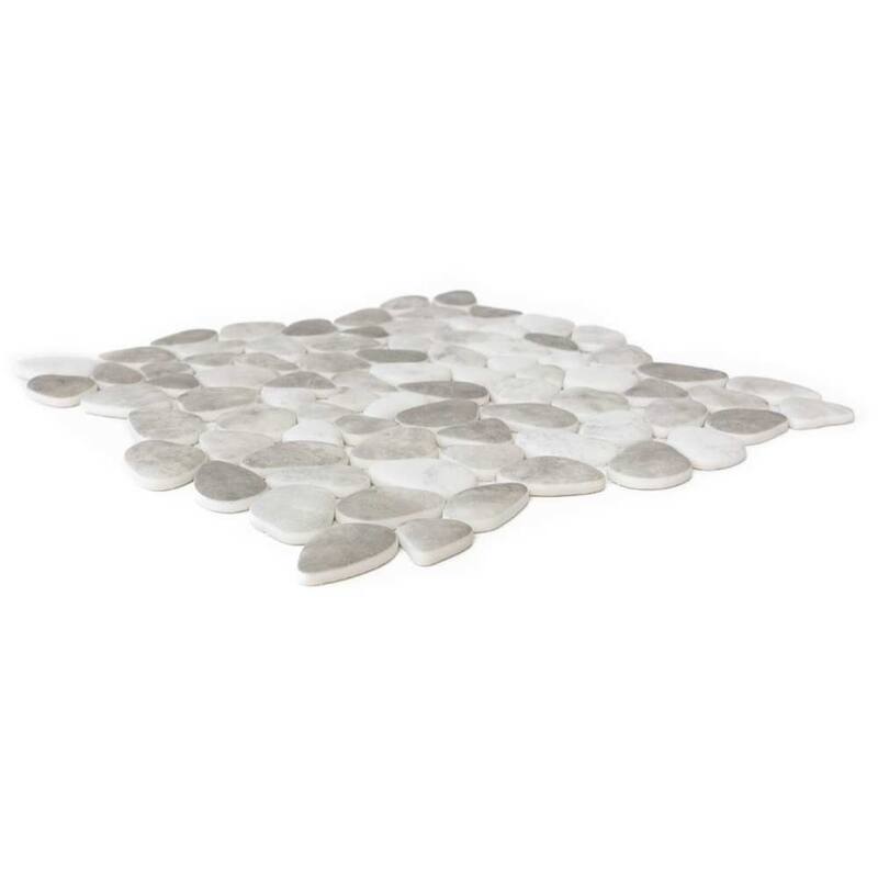 The Tile Life Huron Rock 12x12 Silverado Glass Pebble Floor & Wall Tile