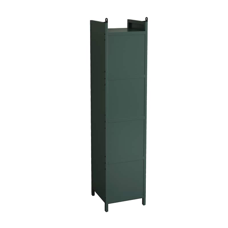 Modern Glass Door Cabinet with Featuring Storage, for Entryway Living Room Bathroom Dining Room
