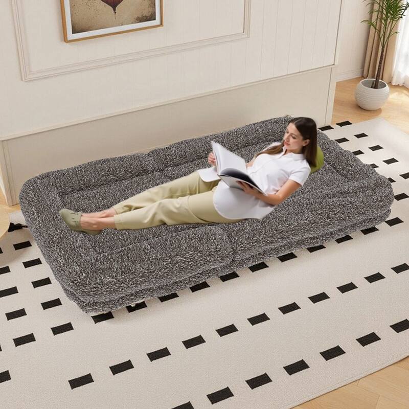 Folding Sofa Chair with 5 Adjustable Positions Plush Floor Lounge Chair for Gaming, Meditation, and Relaxation
