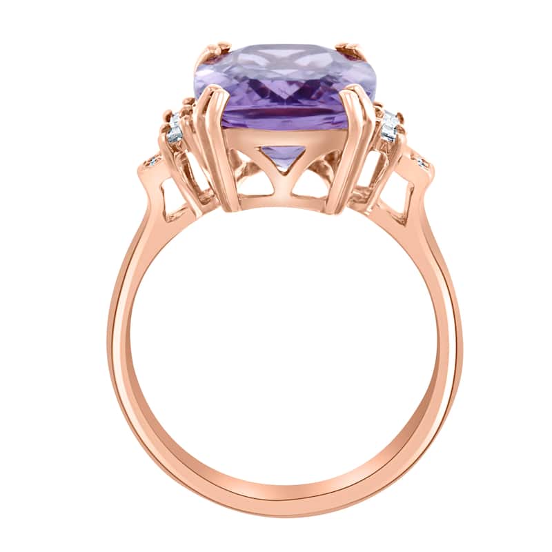 EFFY 14K Gold Diamond, Pink Amethyst Ring