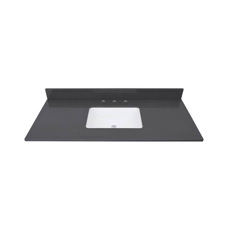 Avanity Quartz Vanity Top with Rectangular Undermount Sinks - 43" Single Sink - Ural Gray
